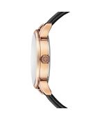 Orologio Lugano in pelle mista nera