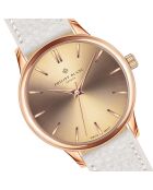 Montre Mixte en Cuir Lugano blanche