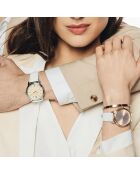 Montre Mixte en Cuir Lugano blanche