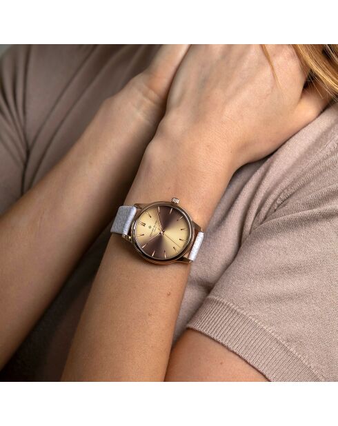 Montre Mixte en Cuir Lugano blanche