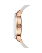 Montre Mixte en Cuir Lugano blanche