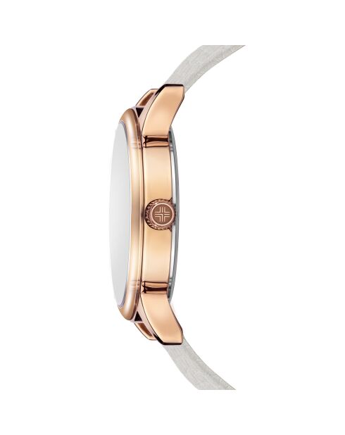 Montre Mixte en Cuir Lugano blanche