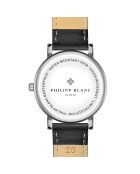 Zwart Vevey horloge van gemengd leer