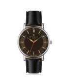Montre Mixte en Cuir Nyon noire
