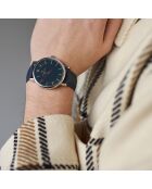 Montre Mixte en Cuir Nyon bleue