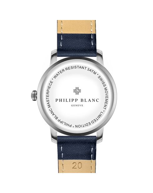 Montre Mixte en Cuir Nyon bleue