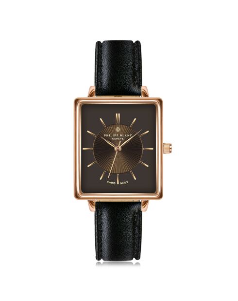 Montre Femme en Cuir Sion noire