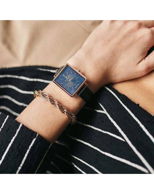 Montre Femme en Cuir Sion noire