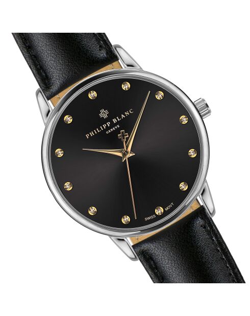 Montre Mixte en Cuir Prilly noire