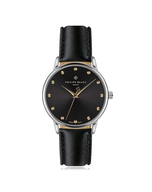 Montre Mixte en Cuir Prilly noire