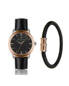 Montre & Bracelet Mixte en Cuir Zurich noirs