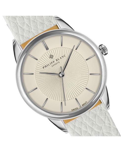 Montre Femme en Cuir Montreux blanche