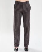 Pantalon Comfy Rayures noir/marron