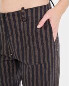 Pantalon Comfy Rayures noir/marron