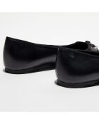 Ballerines en Cuir Nori noires
