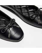 Ballerines en Cuir Nori noires