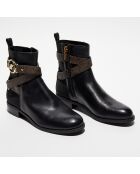 Bottines en Cuir Rory noir/marron