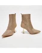 Bottines Clara dorées - Talon 8 cm