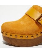 Sabots en Velours de Cuir Rye jaunes - Talon 9 cm