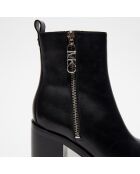 Bottines en Cuir Regan noires - Talon 8 cm