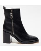 Bottines en Cuir Regan noires - Talon 8 cm