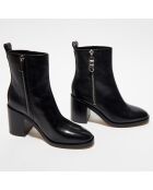 Bottines en Cuir Regan noires - Talon 8 cm