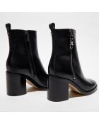 Bottines en Cuir Regan noires - Talon 8 cm