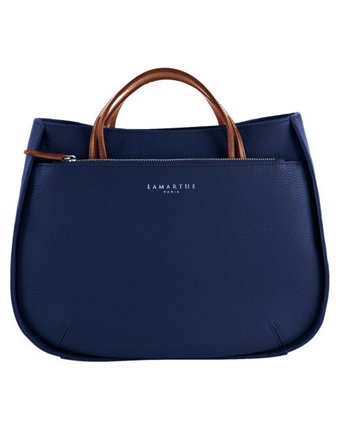 Fidèle Lederhandtasche marineblau - 26x34x13 cm