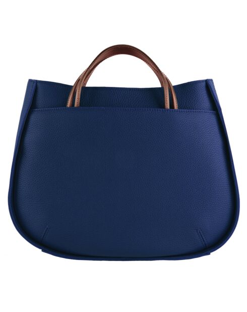 Fidèle Lederhandtasche marineblau - 26x34x13 cm