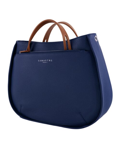 Fidèle Lederhandtasche marineblau - 26x34x13 cm