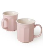 6 Tasses en Céramique rose/crème -  D.10 cm