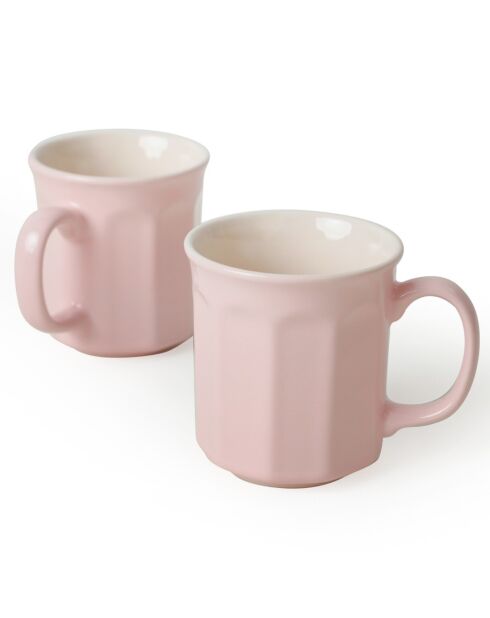 6 Tasses en Céramique rose/crème -  D.10 cm