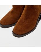 Bottines talon avec boucle marron  - Talon 7 cm