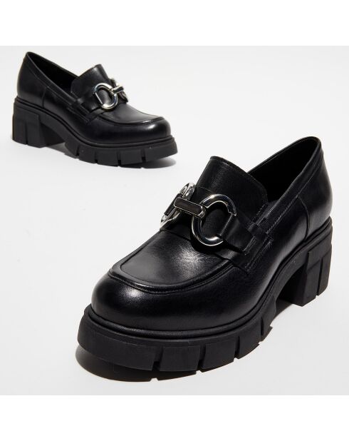 Mocassins en Cuir Bijoux noirs - Talon 6 cm