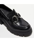 Mocassins en Cuir Bijoux noirs - Talon 6 cm