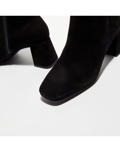 Bottines revers col noires - Talon 7 cm