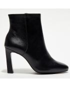 Bottines en Cuir talon fin noires - Talon 9 cm