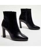 Bottines en Cuir talon fin noires - Talon 9 cm