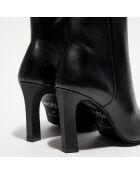 Bottines en Cuir talon fin noires - Talon 9 cm