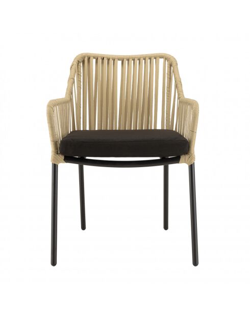 Gartenset für 2 Personen natur/schwarz