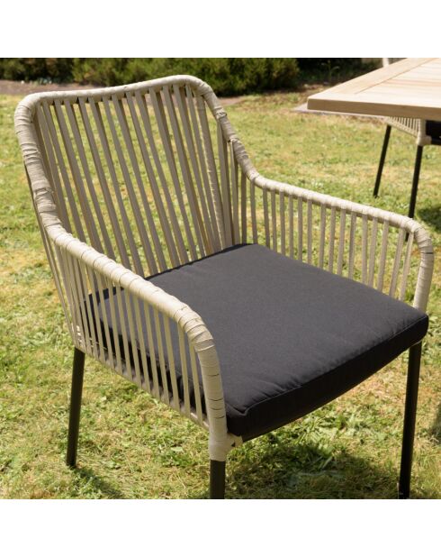 Gartenset für 2 Personen natur/schwarz