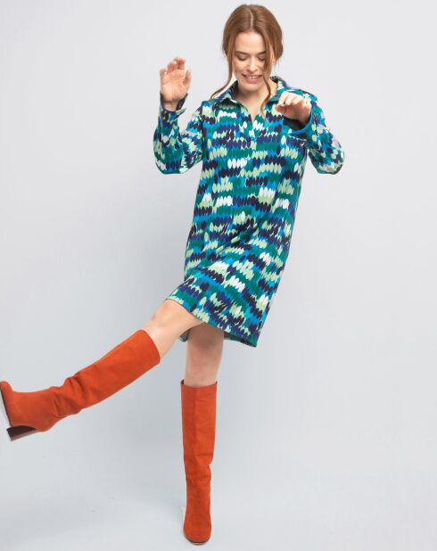 Rosse Enrang blauwe jurk