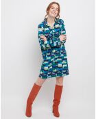 Rosse Enrang blauwe jurk