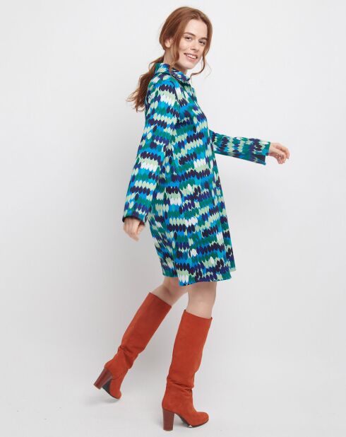 Rosse Enrang blauwe jurk