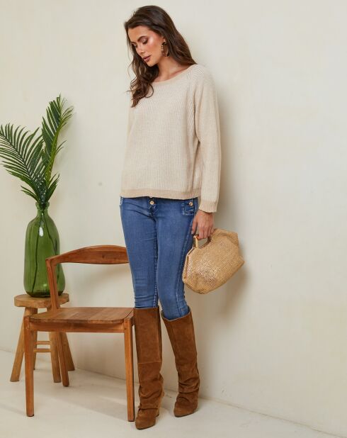 Beiger Pullover aus Wollmischung von Barcs