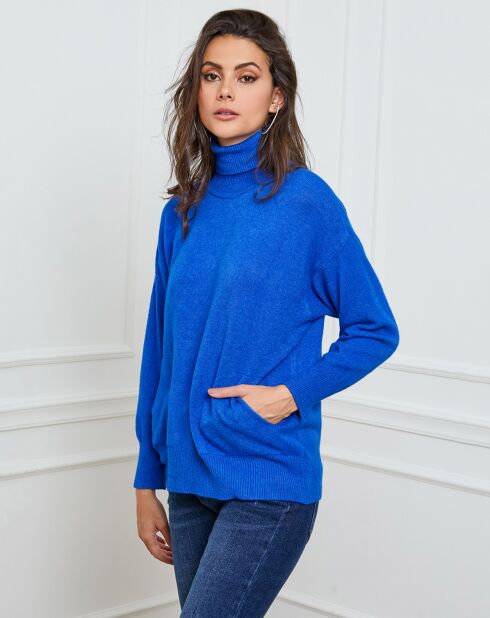 Pull en Cachemire mélangé Elona bleu royal