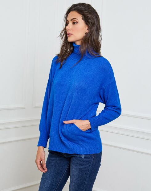 Pull en Cachemire mélangé Elona bleu royal
