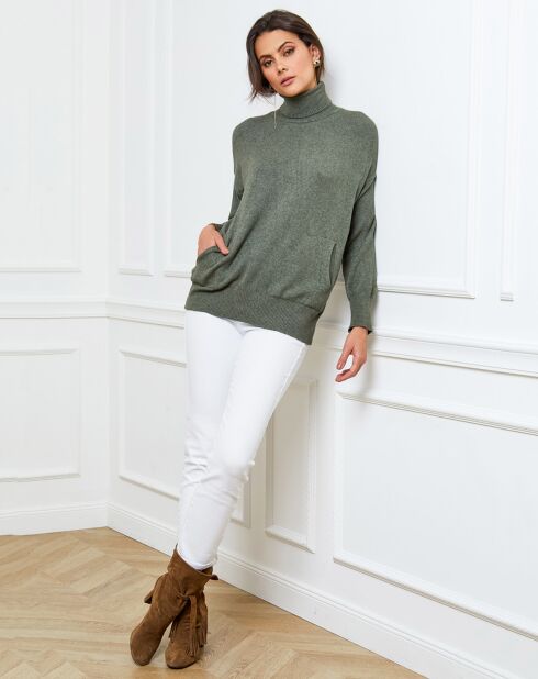 Pull en Cachemire mélangé Elona kaki