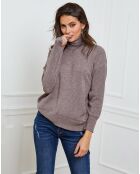 Pull en Cachemire mélangé Elona taupe