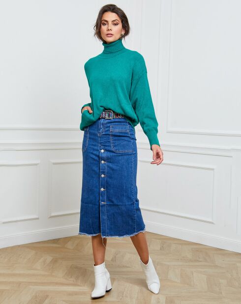 Pull en cachemire mélangé Elona vert
